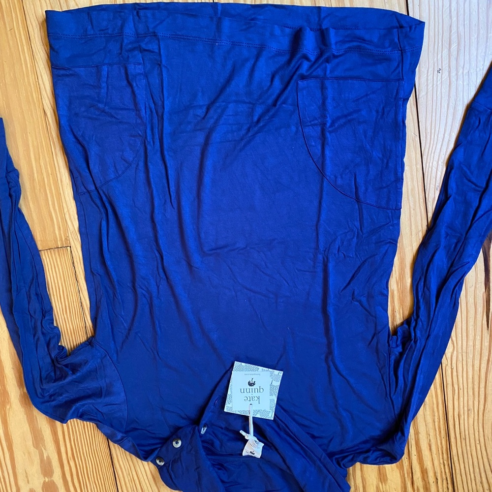 kate quinn Navy Blue Long Sleeve Top NWT